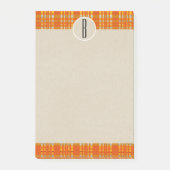 Sinaasappel Pset & Brown Kraft Rustic Monogram Ini Post-it® Notes (Voorkant)
