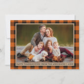 Sinaasappel Pset Happy Thanksgiving Kraft Feestdagenkaart (Voorkant)