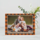 Sinaasappel Pset Happy Thanksgiving Kraft Feestdagenkaart (Staand voorkant)