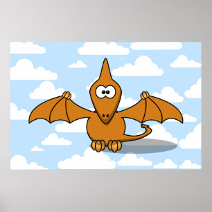 Sinaasappel PterodactylCartoon Poster