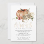 Sinaasappel Pumpkin & White Dahlia Baby shower per Kaart (Voorkant)