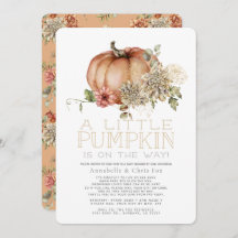 Sinaasappel Pumpkin & White Dahlia Baby shower per