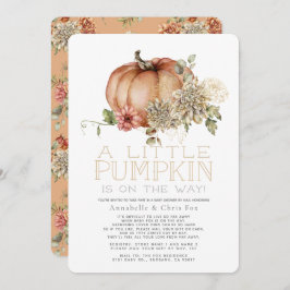 Sinaasappel Pumpkin & White Dahlia Baby shower per Kaart