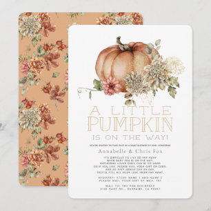 Sinaasappel Pumpkin & White Dahlia Baby shower per Kaart