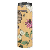  Sinaasappel Queen Bee & Gold Crown Floral Thermosbeker (Achterkant)