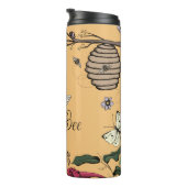  Sinaasappel Queen Bee & Gold Crown Floral Thermosbeker (Geroteerd rechts)