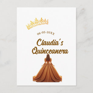 Sinaasappel quinceanera prinses kroon verjaardag n briefkaart