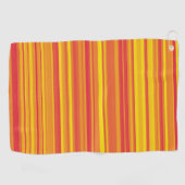 Sinaasappel Red Yellow Stripes Golfhanddoek (Horizontaal)