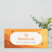 Sinaasappel Retro Groovy Modern Cadeaubon (Staand voorkant)