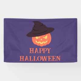 Sinaasappel Retro Pompoen Gelukkig Halloween Feest Spandoek