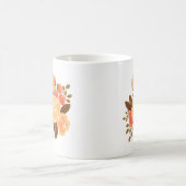  Sinaasappel Rode Bloemen Bloemen Bloemen Koffiemok (Center)