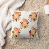 Sinaasappel Rode Bloemen Bloemen Bloemen Kussen (Deken)