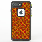 Sinaasappel & Rode Hand getrokken Patroon (Achterkant)