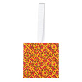 Sinaasappel & Rode Hand getrokken Patroon Decoratie (Voorkant)