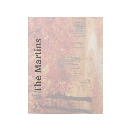 Sinaasappel Rode Herfst Bomen Aangepaste Notitiebl Notitieblok (Linkerzijde)