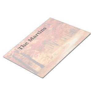 Sinaasappel Rode Herfst Bomen Aangepaste Notitiebl Notitieblok