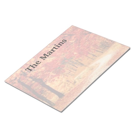 Sinaasappel Rode Herfst Bomen Aangepaste Notitiebl Notitieblok (Schuin)