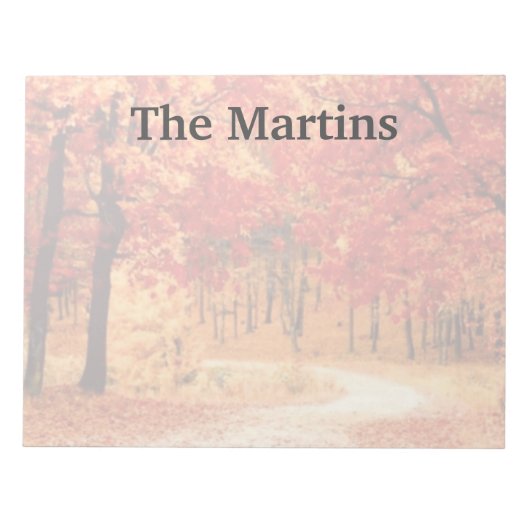 Sinaasappel Rode Herfst Bomen Aangepaste Notitiebl Notitieblok (Voorkant)