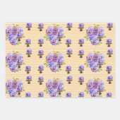 Sinaasappel Rode Klaproes Bloem Patroon Waterverf Inpakpapier Vel (Voorkant 2)