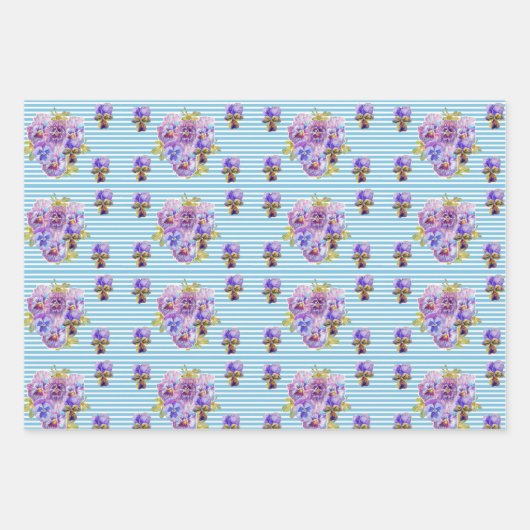 Sinaasappel Rode Klaproos Bloem Patroon Aquarel Inpakpapier Vel (Voorkant 2)