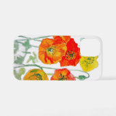 Sinaasappel Rode Klaproos Bloem Patroon Aquarel iPhone Hoesje (Achterkant horizontaal)