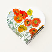 Sinaasappel Rode Klaproos Bloem Patroon Aquarel Notitieboek (Achterkant)