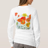 Sinaasappel Rode Klaproos Bloem Patroon Aquarel T-shirt (Achterkant)