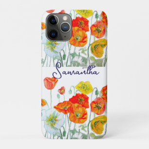 Sinaasappel Rode Klaproos Bloem Patroon Dank Je Case-Mate iPhone Case