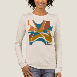 Sinaasappel Roest Goud Donker Blauwgroen Abstract Tri-Blend Shirt
