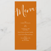 Sinaasappel & Roest Herfst Pioen & Roos Bruiloft M Menu (Voorkant)