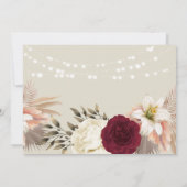 Sinaasappel roestbruine bloemlichten bruiloft save the date (Achterkant)