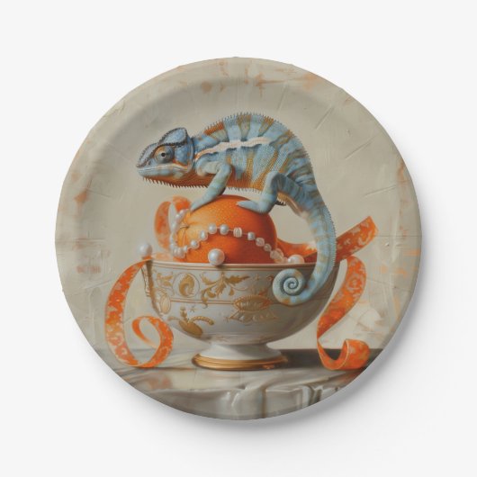 Sinaasappel - ronde papieren Borden Papieren Bordje (Voorkant)