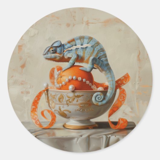 Sinaasappel - Ronde Stickers voor briefpapier (Voorkant)