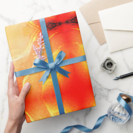 Sinaasappel Rood Beige Geel Abstract Cadeaupapier