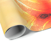 Sinaasappel Rood Beige Geel Abstract Cadeaupapier (Rol Hoek)