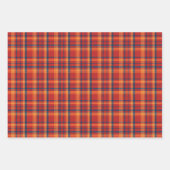 Sinaasappel, Rood & Blauw Plaid Inpakpapier Vel (Voorkant 3)