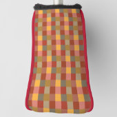 Sinaasappel Rood Bruin Plaid Golfheadcover (Draai 90)