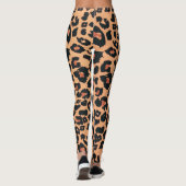 Sinaasappel Rood Bruin Zwart Leopard Dierenprint Leggings (Achterkant)