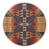 Sinaasappel Rood Donkerbruin Blauwgroen Blauw Etni Keramische Knop (Voorkant)