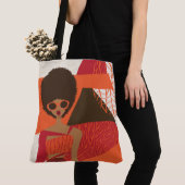 Sinaasappel, rood en bruin schouder Tas (Dichtbij)