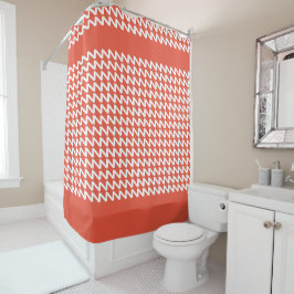 Sinaasappel Rood en wit Modern Sharp Waves Douchegordijn