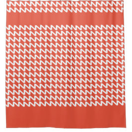 Sinaasappel Rood en wit Modern Sharp Waves Douchegordijn