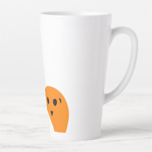 Sinaasappel rood geel grijs halloween spook patroo latte mok