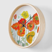 Sinaasappel Rood Geel Poppy Waterverf Kussen Wit (Hoek)