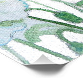 Sinaasappel Rood Geel Poppy Waterverf Kussen Wit Perfect Poster (Hoek)