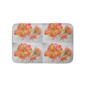 Sinaasappel Rood Geel Rose bloemen Bath Mat (Voorkant)