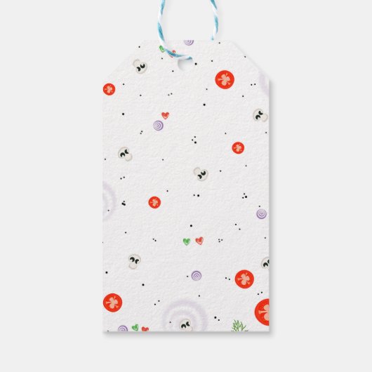 Sinaasappel & Rood Pizza Cadeau Labels Cadeaulabel (Achterkant)