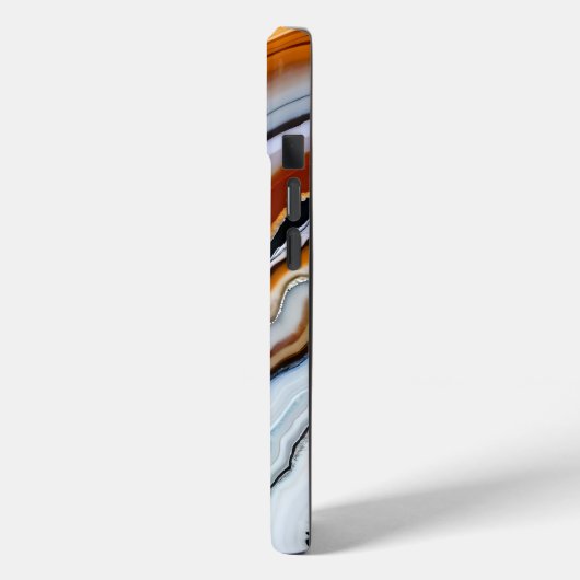 Sinaasappel Rood Wit Zwart Grijs Agaat Geode Case-Mate iPhone Case (Achterkant / Links)