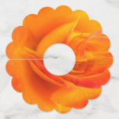 Sinaasappel Roos Papier Wijnglas Labels (Voorkant)