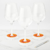 Sinaasappel Roos Papier Wijnglas Labels (Set)